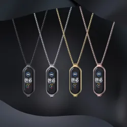 Double hole pendant - with necklace - stainless steel - for Xiaomi Mi Band 5Necklaces