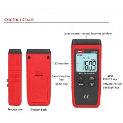 UNI-T UT373 - mini digital Laser tachometer - with backlight - non-contact - RPMDiagnosis