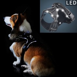 Szelki dla psa - z LED - regulowane - odblaskowe - wodoodporneObroże & Smycze