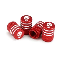 Zawory do opon samochodowych - nakładki aluminiowe - wzór czaszki - 4 sztukiCzęści kół