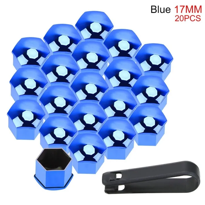 Car rim cover - protective nuts - with clip - 17mm - 20 piecesWheel parts