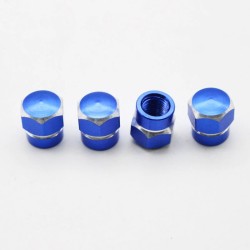 Universal car wheel valves - aluminum caps - hexagonal - 4 piecesWheel parts