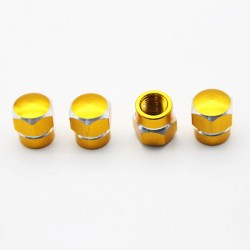 Universal car wheel valves - aluminum caps - hexagonal - 4 piecesWheel parts