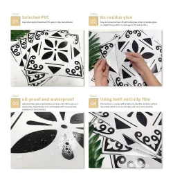 Modern self adhesive tiles - floor stickers - 30 * 30cm - 4 piecesWall stickers