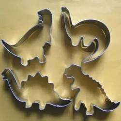 Foremka do wykrawania ciastek - w kształcie dinozaura - stal nierdzewna - 4 sztukiPieczenie