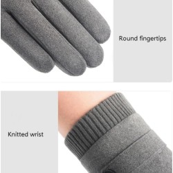 Eleganckie ciepłe rękawiczki - funkcja ekranu dotykowego - z ozdobnym guzikiemRękawiczki