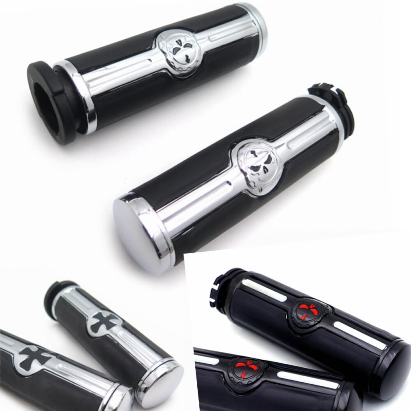 Motorcycle hand grips - skull - for Harley Davidson VRSC XL XR Dyna Softail YAMAHA - 25mmHand Grips & End Motorcycle hand grips - skull - for Harley Davidson VRSC XL XR Dyna Softail YAMAHA - 25mmHand Grips & End