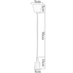 E27 - ceiling lamp holder - socket - silicone rope - 90cmLighting fittings