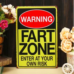 Warning Fart Zone - metalowy znak - plakatTablice & Znaki