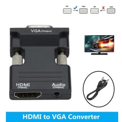 Adapter HDMI na VGA - kabel audio - 3,5 mm - 1080PKable