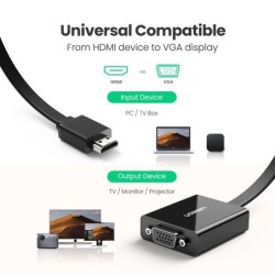 UGREEN - aktywna przejściówka HDMI do VGA - z gniazdem audio 3,5 mm - 1080PKable