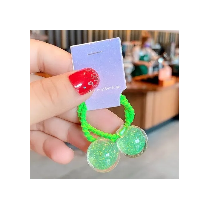 Hair elastics - with starry ball - 2 piecesHair clips