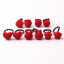Hair elastics - multicolored - balls / hearts / stars / rabbit - 10 piecesHair clips