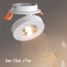 Lampa sufitowa LED - wpuszczana - obrotowa - ściemnialna - COB - wbudowane oświetlenie punktowe - 3W / 5W / 7W / 9W / 12WŚwia...