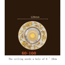 American style - luxurious gold ceiling lamp - spot light - recessed - dimmable - COB - LED - 3W / 5W / 7WSpotlights
