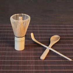 Japoński zestaw do herbaty matcha - bambusowa trzepaczka - miarka - łyżeczka do herbaty - 3 sztukiSztućców