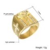 Luksusowy złoty pierścionek - z Jezusem / krzyżem / biała cyrkonia - unisexPierścionki