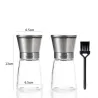 Transparent herbs / salt / pepper grinder - with adjustable coarseness - stainless steel - 2 piecesMills - Grinders