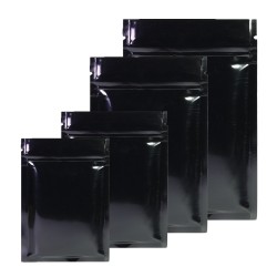 Aluminiowe torebki foliowe do wielokrotnego zamykania - dwustronne - z zamkiem - błyszcząca czerń - 100 sztukKuchnia