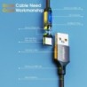 Magnetyczny kabel ładujący - USB - Micro USB - typ C - szybkie ładowanie - do iPhone'aKable