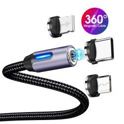 Magnetyczny kabel ładujący - USB - Micro USB - typ C - szybkie ładowanie - do iPhone'aKable