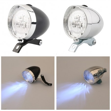 3 LED - vintage - reflektor rowerowy - przód - lampa błyskowaŚwiatła