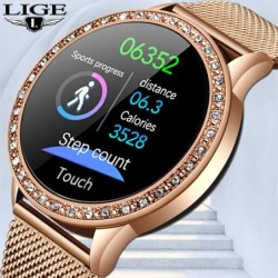 LIGE - Smart Watch - kolorowy ekran - pełny dotyk - fitness tracker - ciśnienie krwi - wodoodporny - unisexInteligentne zużycie