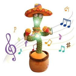 Elektryczny kaktus z hiszpańskim sombrero - zabawna pluszowa lalka - skręcanie / taniec / nagrywanieZabawki