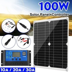 Panel słoneczny - 100W - podwójny USB 12V/5V - z kontrolerem - wodoodporny - ładowarka bateriiPaneli słonecznych