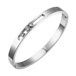 Elegant bracelet - with sliding rhinestones - stainless steelBracelets
