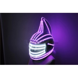Hełm potwora - maska pełnotwarzowa - świecąca - LED - RGB - na imprezy / Halloween / maskaradyParty