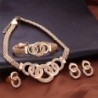 Elegancki komplet biżuterii Vintage - z kryształkami - naszyjnik / kolczyki / bransoletka / pierścionekKomplety Biżuterii