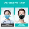 Face / mouth protective masks - antibacterial - reusable - 4-ply - FPP2 - KN95 - black / whiteMouth masks