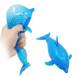 Wyciskany niebieski delfin - kulki orbeez - zabawka fidget - ulga w stresie / niepokojuZabawki