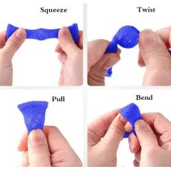 Fidget zabawka do ściskania - antystresowa - rurka z siatki z marmurową kulkąFidget spinner