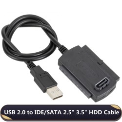 3 w 1 USB 2.0 na IDE/SATA - dysk twardy 2,5" 3,5" - konwerter HDD - przejściówka - kabelDyski twarde