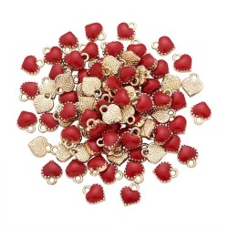 Heart shaped small pendants - for jewelry making - bracelets / necklaces - 100 piecesBracelets