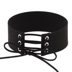 Seksowny sznurowany choker - aksamitny krótki naszyjnik - styl GothicNaszyjniki