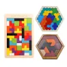 Drewniana układanka tangram - klocki puzzle - zabawka edukacyjnaDrewniane