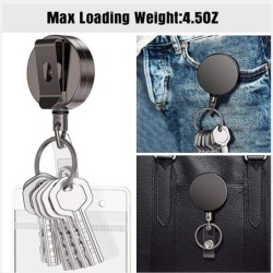 Telescopic metal keychain - retractable cord - ID / keys holderKeyrings