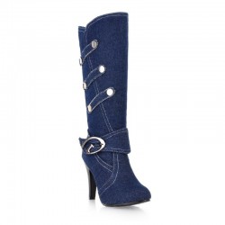 Fashionable denim high heel bootsBoots