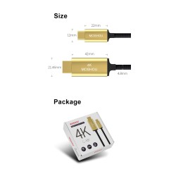 Kabel USB C HDMI Typ-C na HDMI - Thunderbolt 3 - konwerter - przejściówka - 4K 60Hz - do MacBooka / Huawei Mate 30 40 ProKable