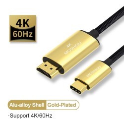 Kabel USB C HDMI Typ-C na HDMI - Thunderbolt 3 - konwerter - przejściówka - 4K 60Hz - do MacBooka / Huawei Mate 30 40 ProKable