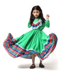 Tradycyjna meksykańska księżniczka taneczna - kostium - sukienka dla dziewczynek - festiwale / Halloween / przyjęcie urodzino...