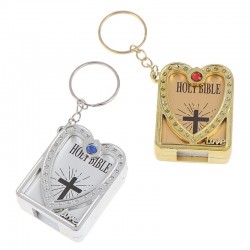 Mini Pismo Święte - Krzyż - serce - kryształ - brelokBreloczki Do Kluczy