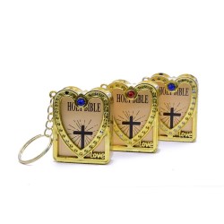 Mini Pismo Święte - Krzyż - serce - kryształ - brelokBreloczki Do Kluczy