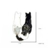 Trendy enamel brooch - white / black double cat - pinBrooches