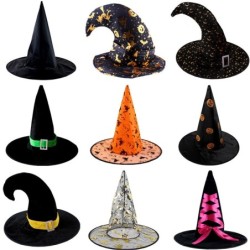 Długi spiczasty kapelusz czarownicy /czarodzieja - wstążka / koronka / pająk / gwiazdy - na bal przebierańców / HalloweenKost...