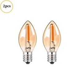 C7 - mini żarówka nocna LED - typ świecy - bursztynowe szkło - E12 / E14 - 0,5WE14