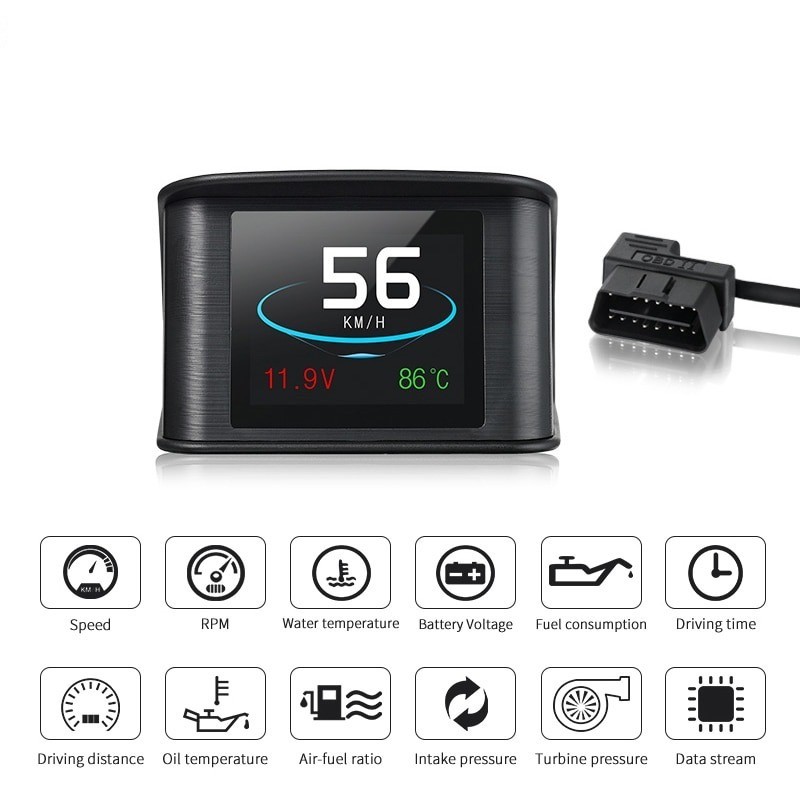 OBDSPACE P10 - car on-board computer - OBD2 scanner - digital - speed / fuel consumption / temperature gaugeDiagnosis